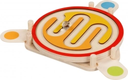 Houten doolhof met knikker