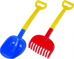 Zandset schep en hark groot tweekleurig