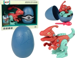 Bouwbare dinosaurus PARASAUROLOPHUS in ei met schroevendraaier