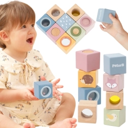 Houten sensorische blokken POLARB, 8 stuks