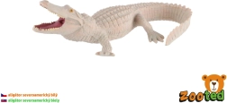 Figurine van een witte Amerikaanse alligator, 15 cm