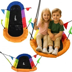 Tuin schommel ooievaarsnest rechthoekig kleurig 167 x 75 cm