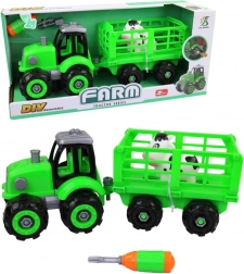 Schroeftractor met aanhanger voor kinderen