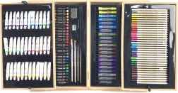 Professionele kunstset in houten koffer, 174 delig