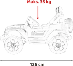 Elektrische auto JEEP Wrangler Rubicon voor kinderen met afstandsbediening, rood, MP3-radio en EVA-wielen