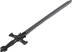 Plastic oorlogszwaard met versierde handgreep en geluiden 80 cm