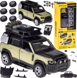 Metalen tuningmodel LAND ROVER DEFENDER 110 1:43 met set accessoires