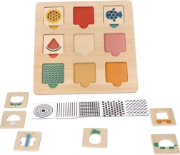 Houten educatieve puzzel met patronen 28 × 28 cm