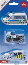 SIKU Tsjechische politievoertuigen met motorfiets - 3 stuks