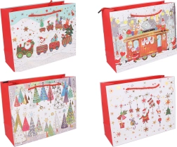 Cadeautas M 32 × 26 × 10 cm – kerstmotief