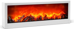 Decoratieve haard met LED-vlam, wit, op batterijen of USB, 60 × 10 × 20 cm