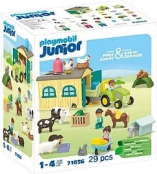PLAYMOBIL Junior boerderij met tractor, aanhanger en diertjes
