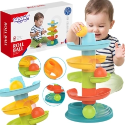Woopie Baby knikkerbaan met spiraalvormige toren en 3 ballen