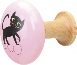 Houten kapstokjes Kat en Rode Ornament