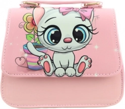 Kinderhandtas met kattenmotief, roze, glanzend