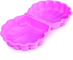 Zandspeelbak maxi schelp roze met deksel