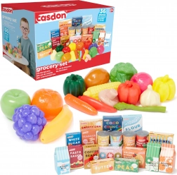 CASDON Voedselset voor kinderen – plastic fruit en groenten, 36 stuks