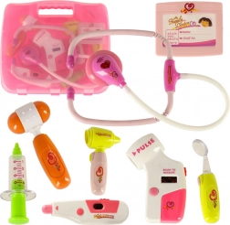 Dokterset in koffertje met effecten roze