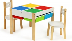 Houten kinderset: tafel en 2 stoelen ECOTOYS