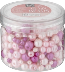 Set glazen kralen in roze tinten