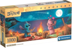 Panoramische puzzel Lilo & Stitch – nachtelijk kampvuur 1000 stukjes