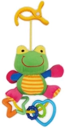 Pluchen rammelaar kikker BABY MIX