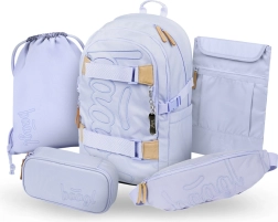 Baagl set 5 Skate Lilac: schoolrugzak, etui, gymtas, heuptasje en laptophoes