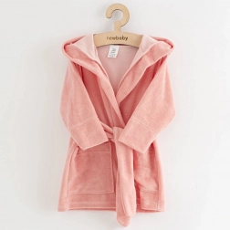 kinder badstof badjas new baby comfortably roze 92/98