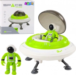 UFO ruimteschip met astronautenfiguur met licht en geluid