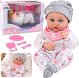 Babypop met voeding en accessoires 28 cm