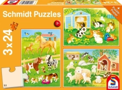 SCHMIDT puzzel boerderijvrienden, 3×24 stukjes