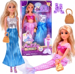 Anlily pop 2-in-1 prinses en zeemeermin met accessoires