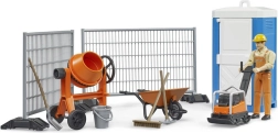 BRUDER bouwset met betonmixer, figuur en gereedschap