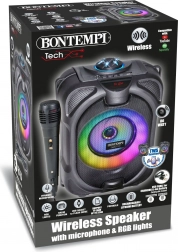Draadloze karaoke-luidspreker met microfoon, lichteffecten en display