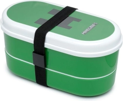 Tweelaagse lunchbox met bestek Minecraft