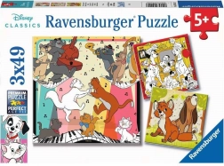 Ravensburger puzzel Disney Classics: dieren in een goed humeur 3×49 stukjes