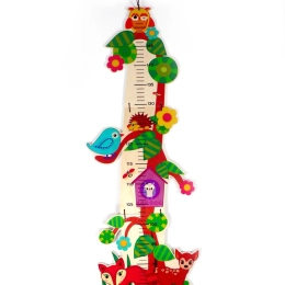 Houten kindergroeimeter met bosdieren HESS