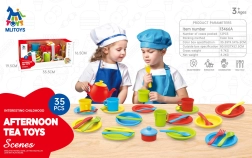 Mega kinderservies voor thee met bordjes en accessoires – 35 delen