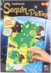 Afbeelding met glinsterende pailletten Dinosaurus