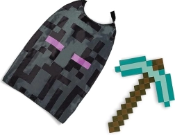 Minecraft kostuum voor Halloween – diamanten houweel en Enderman-cape van Disguise