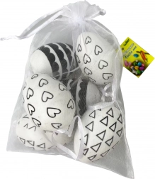 Decoratieve plastic eieren zwart-wit 4x6 cm