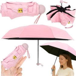 Opvouwbare zakparaplu met UV-bescherming UPF 50+, roze, 90 cm