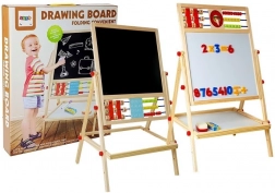 Houten krijtbordklok met magneet