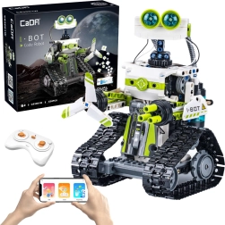 Bouwset CaDA I.BOT Code Robot RC met LED, programmeren en duale bediening, 434 onderdelen
