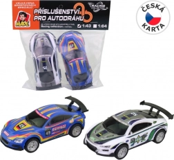 Reserve-autootjes voor racebaan 1:43 – set van 2 stuks