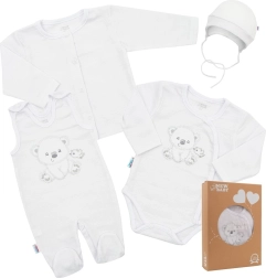 Babyset voor de kraamafdeling New Baby Sweet Bear, wit, maat 56 (0–3 maanden)