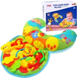 Stabiliserend kussentje voor baby’s met rammelaars en knisperend matje – Leeuw