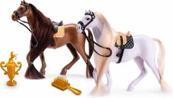 Speelgoedpaard met zadel en accessoires 19 cm