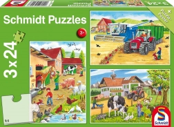 Schmidt puzzel Op de boerderij 3x24 stukjes