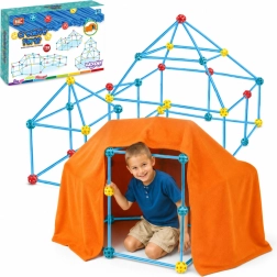 Woopie creatieve bouwset voor het bouwen van een fort met tentdoek, 128 onderdelen